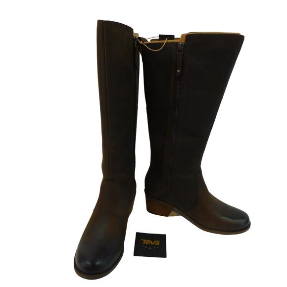 Teva Anaya Chelsea Tall Waterproof Leather Boots Women's Size 7.5 - Picture 1 of 11